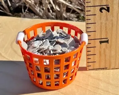 Miniature Oyster Basket, with Oysters by Blackway Boat Models