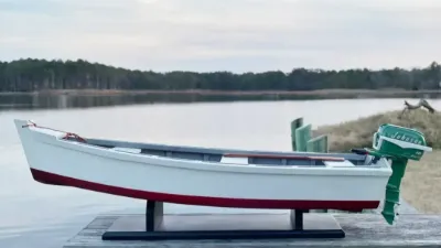 Skiff with Green Johnson by Blackway Boat Models
